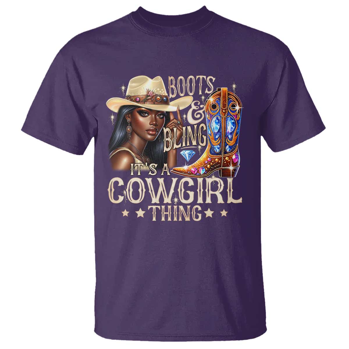 cowgirl-t-shirt-boots-bling-its-a-cowgirl-thing-melanin-rodeo