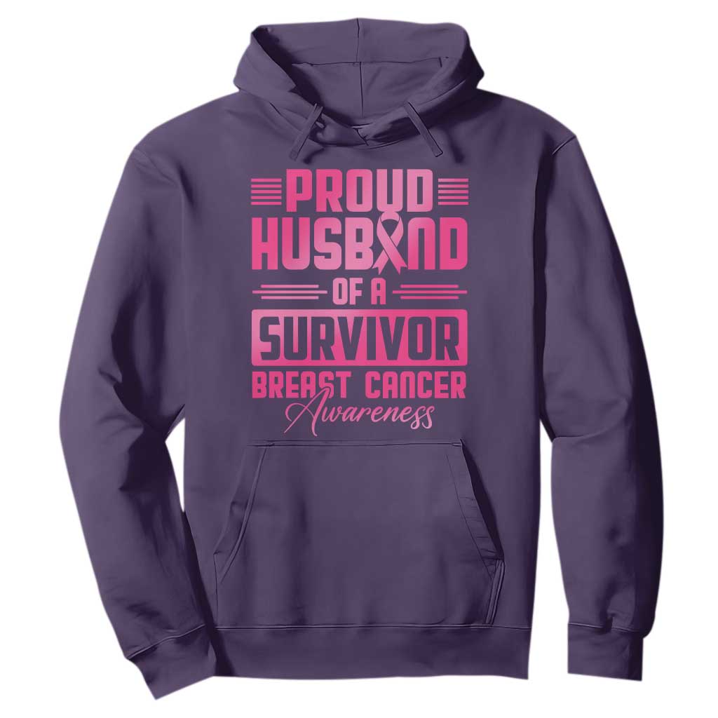 Husband Of A Warrior Breast Cancer Warrior Hoodie Wife Support Squad