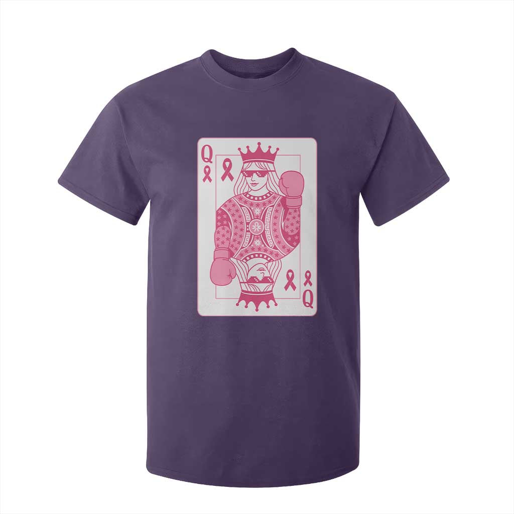 Breast Cancer Support T Shirt For Kid Queen Of Pink Ribbon Blackjack Cards Poker