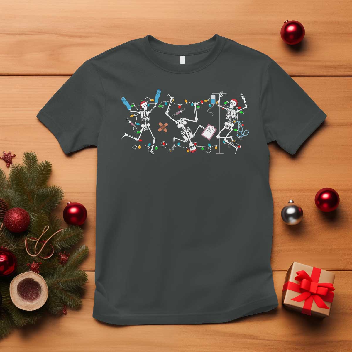 skeleton-nurse-christmas-t-shirt-funny-hip-hop-dancing-registered-nurse-xmas-lights