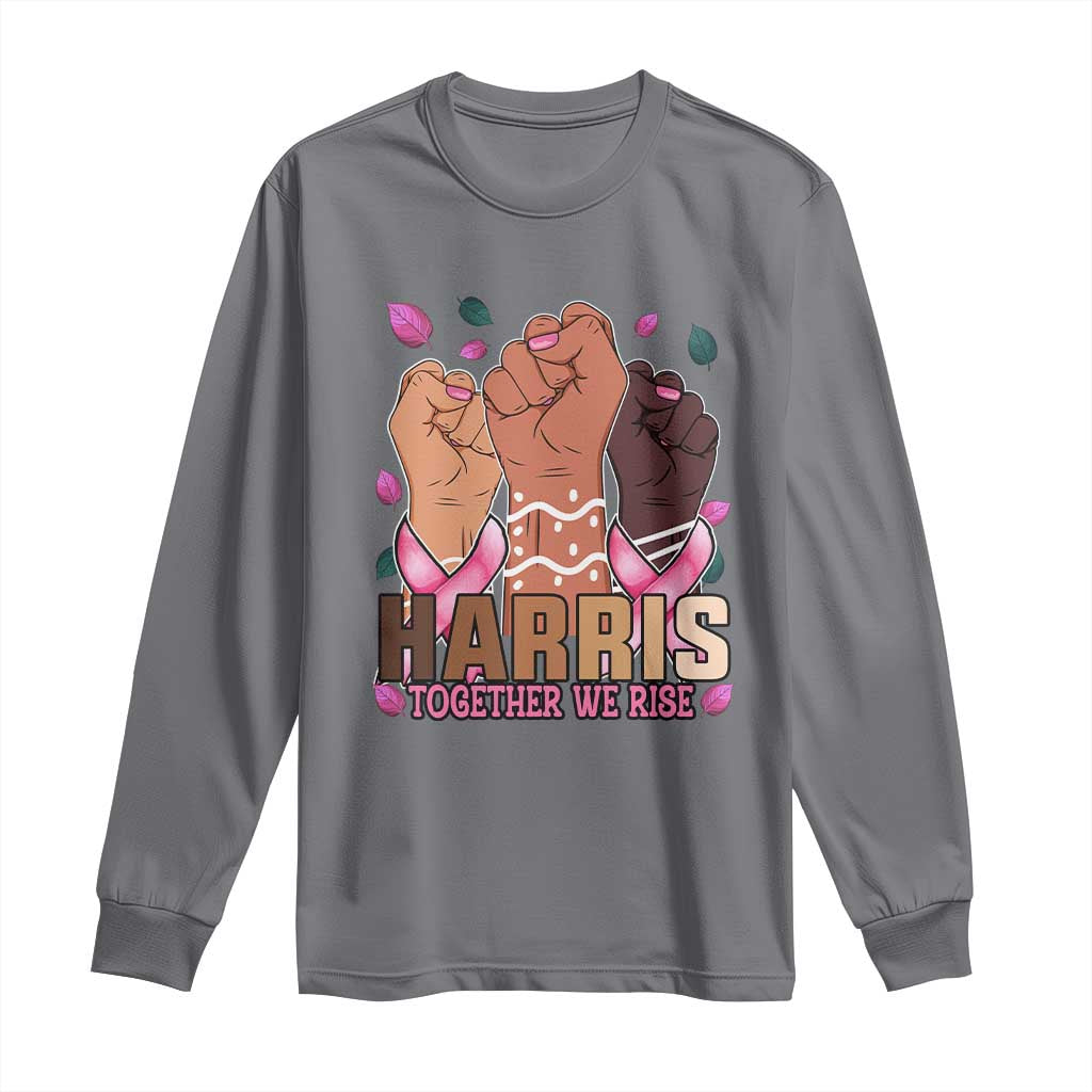 Breast Cancer Support Month Kamala Harris Long Sleeve Shirt In October We Wear Pink 2024 Together We Rise