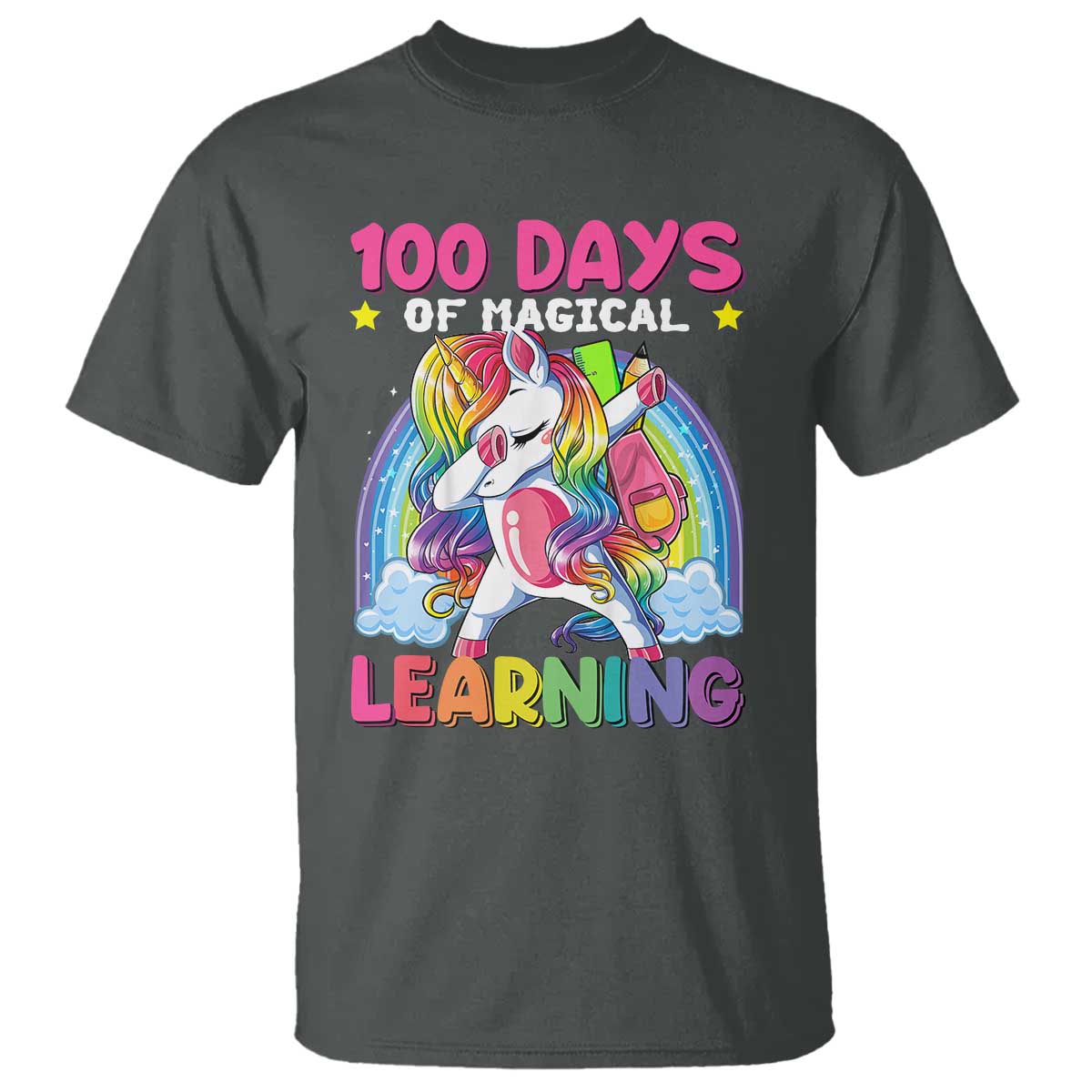 100-days-of-school-t-shirt-rainbow-dabbing-unicorn-magic-learning-girls-gift