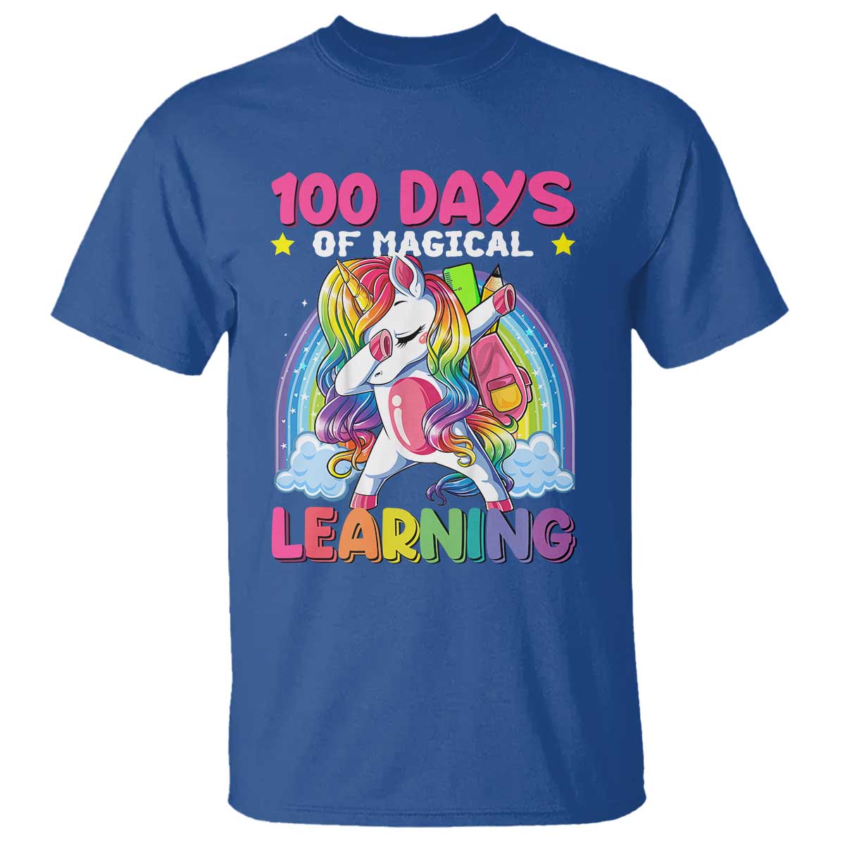 100-days-of-school-t-shirt-rainbow-dabbing-unicorn-magic-learning-girls-gift