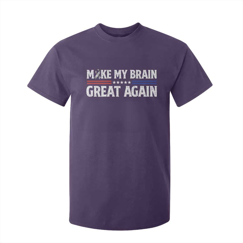 Funny Brain Surgery Recovery T Shirt For Kid Make My Brain Great Again Gray Ribbon