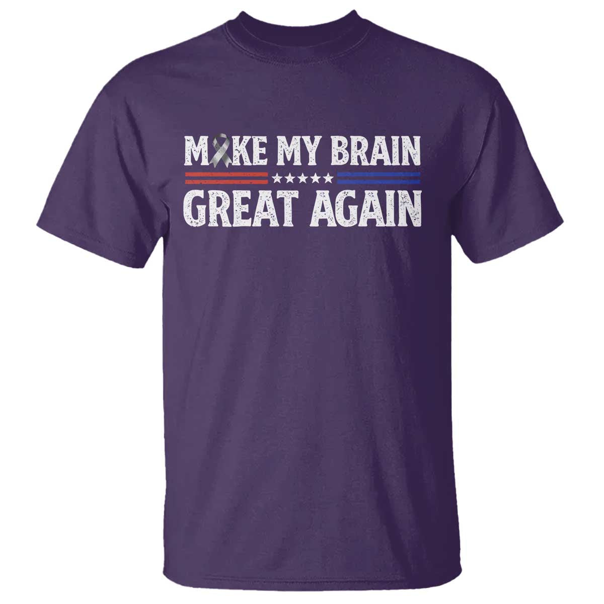 Funny Brain Surgery Recovery T Shirt Make My Brain Great Again Gray Ribbon