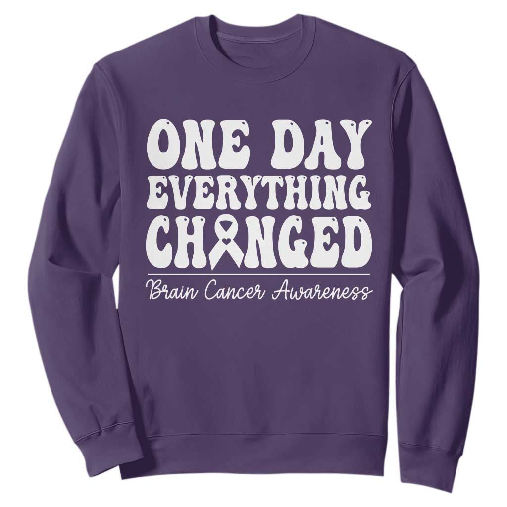 Brain Cancer Support Sweatshirt Fight Brain Tumor Cure Groovy