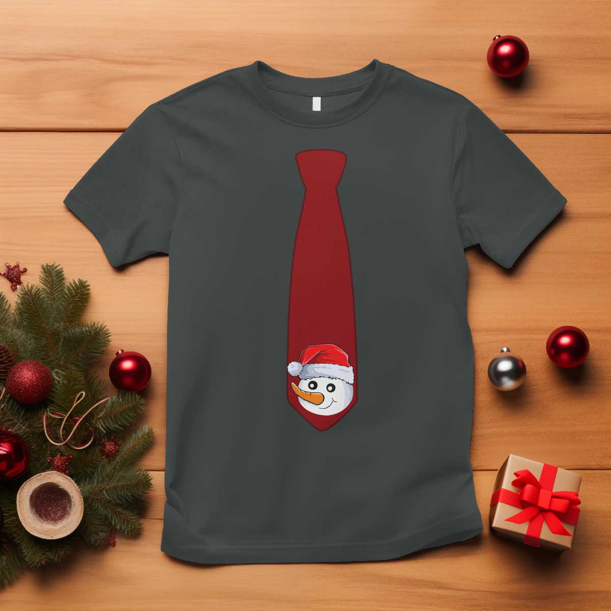 funny-christmas-t-shirt-tie-with-snowman-for-family-matching-ugly-gift