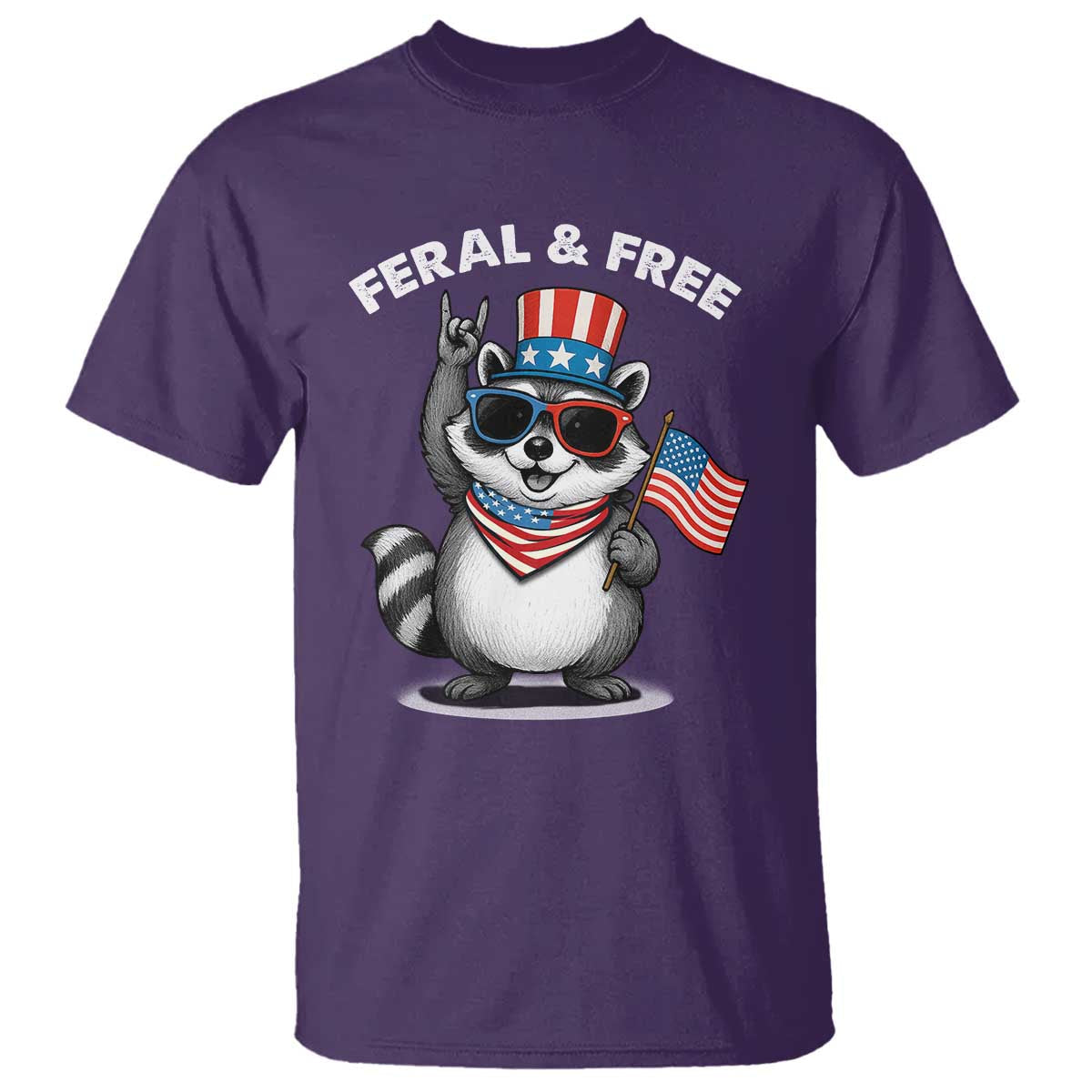 funny-raccoon-july-4th-t-shirt-patriotic-trash-panda-feral-but-free