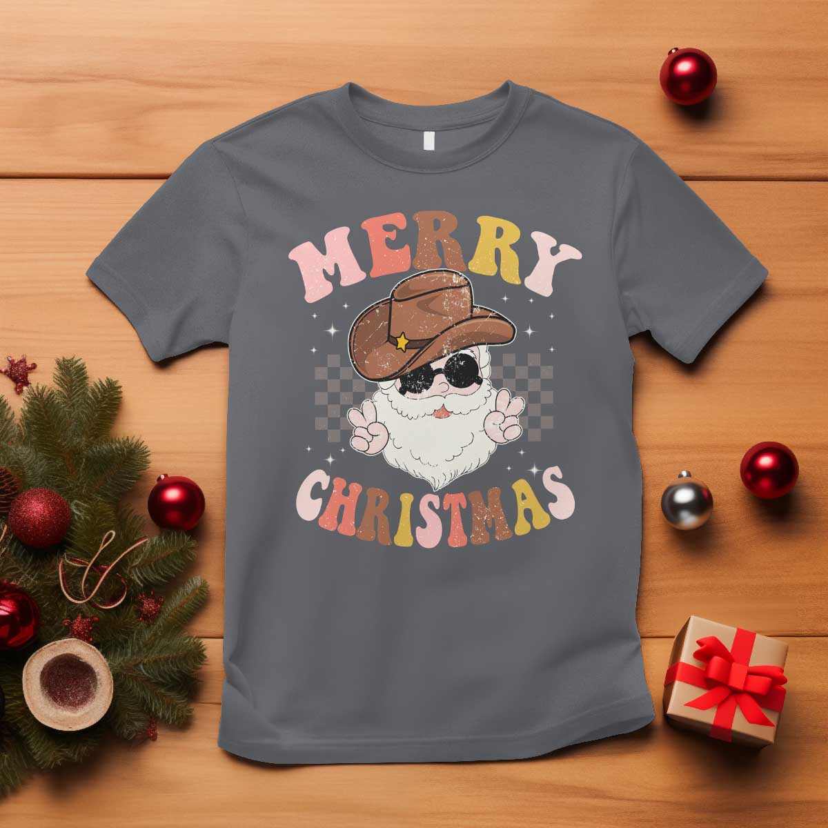 christmas-cowboy-t-shirt-vintage-90s-western-groovy-santa-claus-xmas-vibes