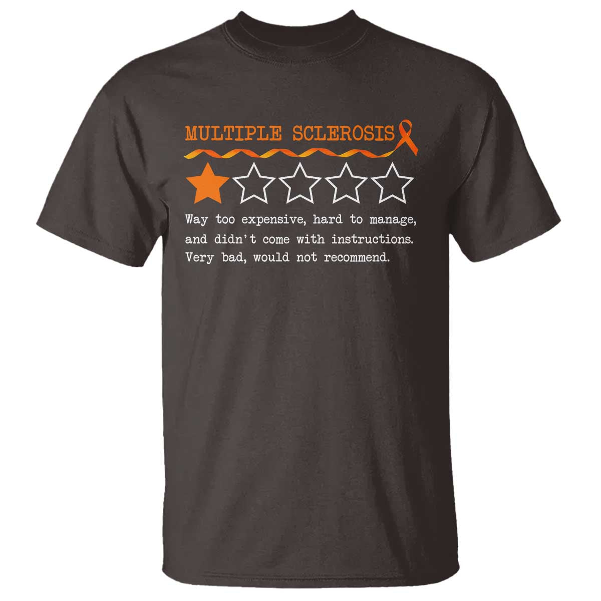 multiple-sclerosis-awareness-t-shirt-orange-ribbon-ms-review-very-bad-would-not-recommend
