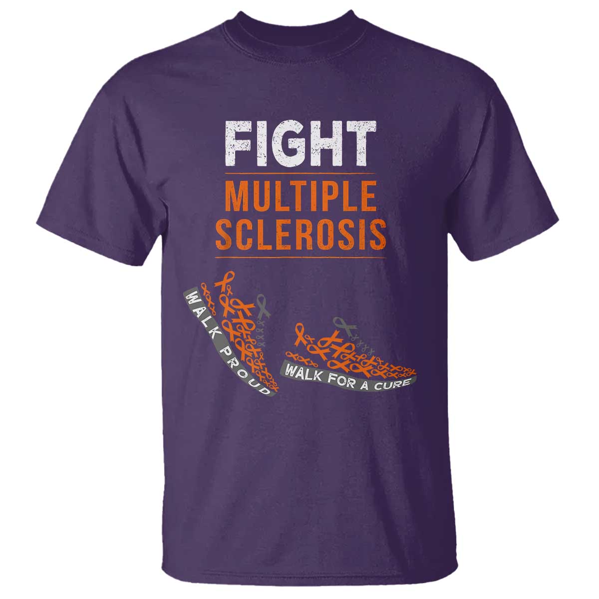 Fight MS T Shirt Orange Ribbon Multiple Sclerosis Support