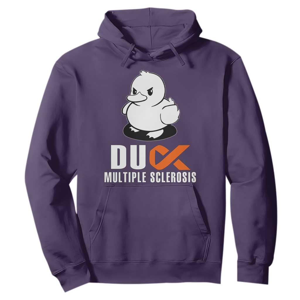 Duck Multiple Sclerosis Support Squad Hoodie Orange Ribbon MS Fighter