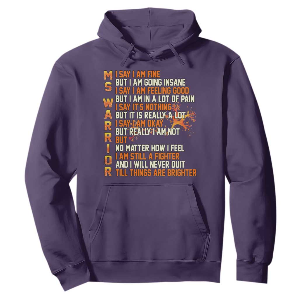 Multiple Sclerosis Support Hoodie Fight MS Orange Ribbon