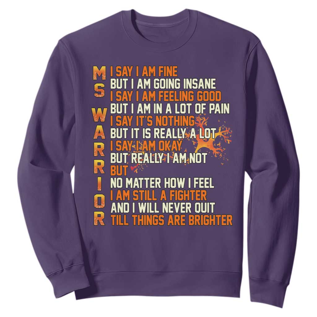 Multiple Sclerosis Support Sweatshirt Fight MS Orange Ribbon