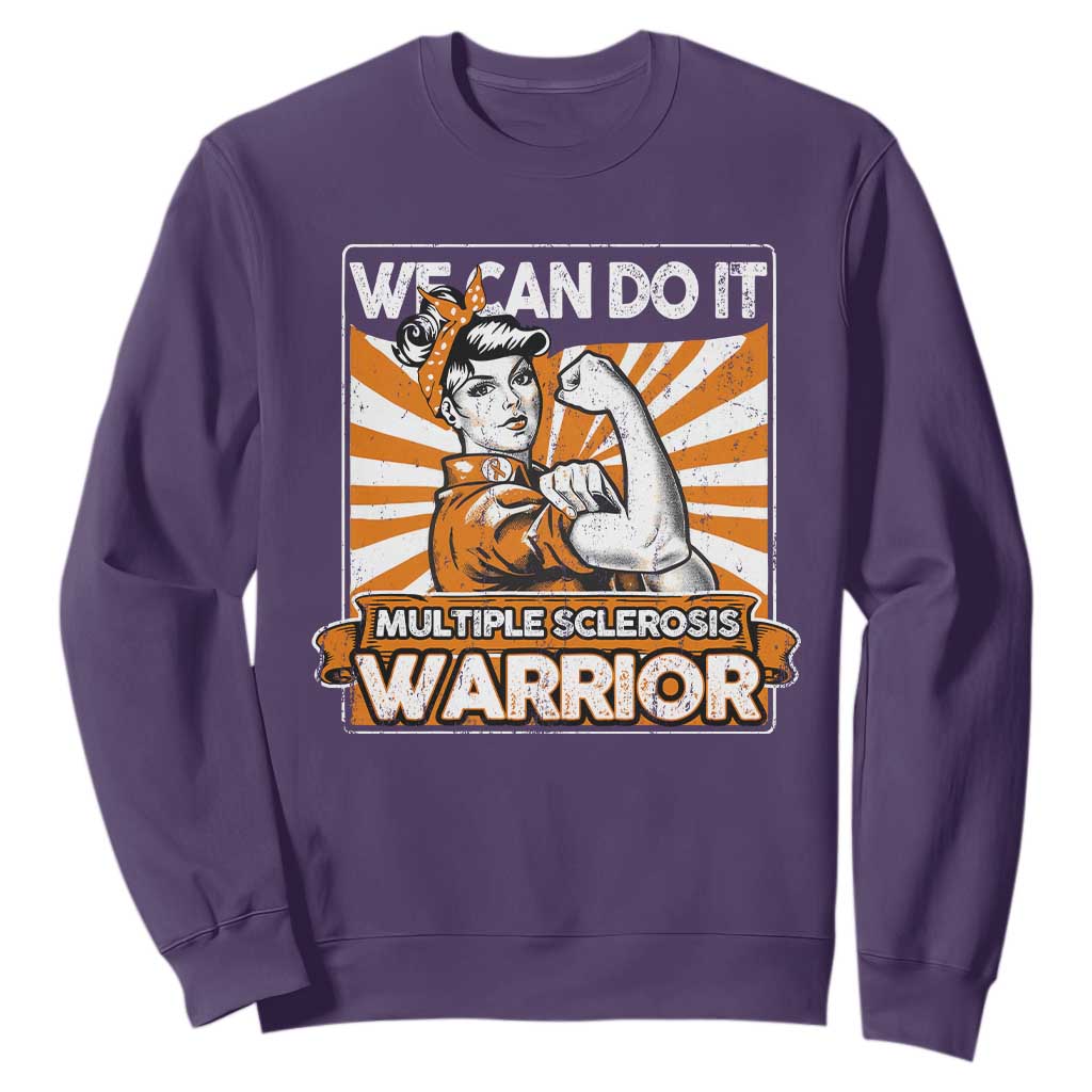 Multiple Sclerosis Support Squad Sweatshirt Orange Ribbon MS Warrior