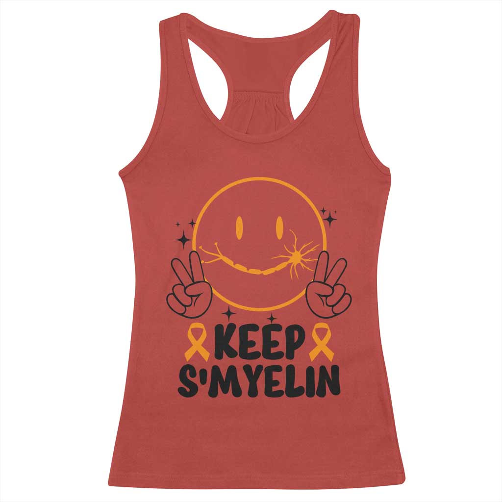 Multiple Sclerosis Support Racerback Tank Top Keep Smyelin MS Fighter