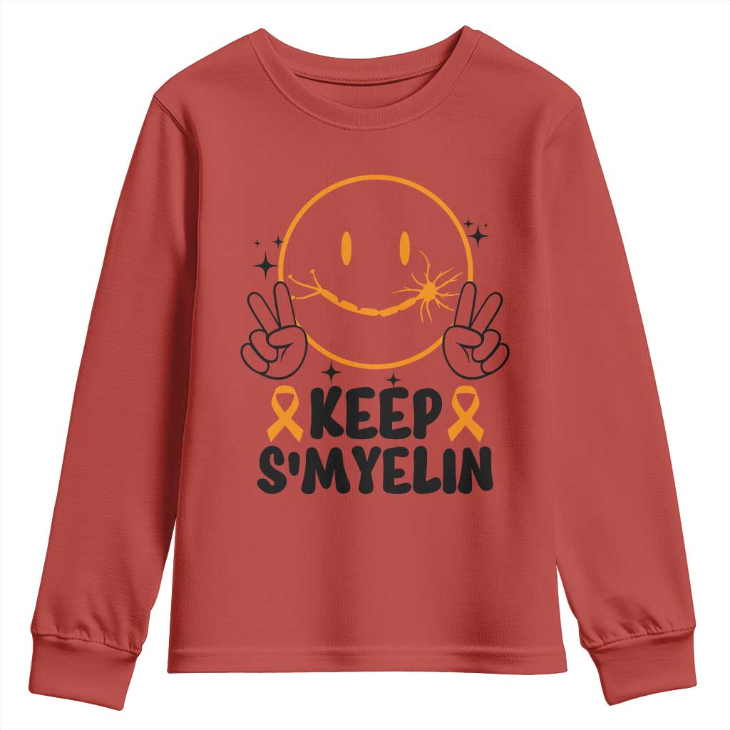 Multiple Sclerosis Support Youth Sweatshirt Keep Smyelin MS Fighter