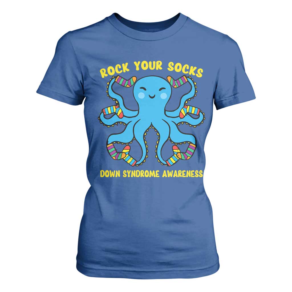 World Down Syndrome Day T Shirt For Women Octopus Rock Your Sock Support 321