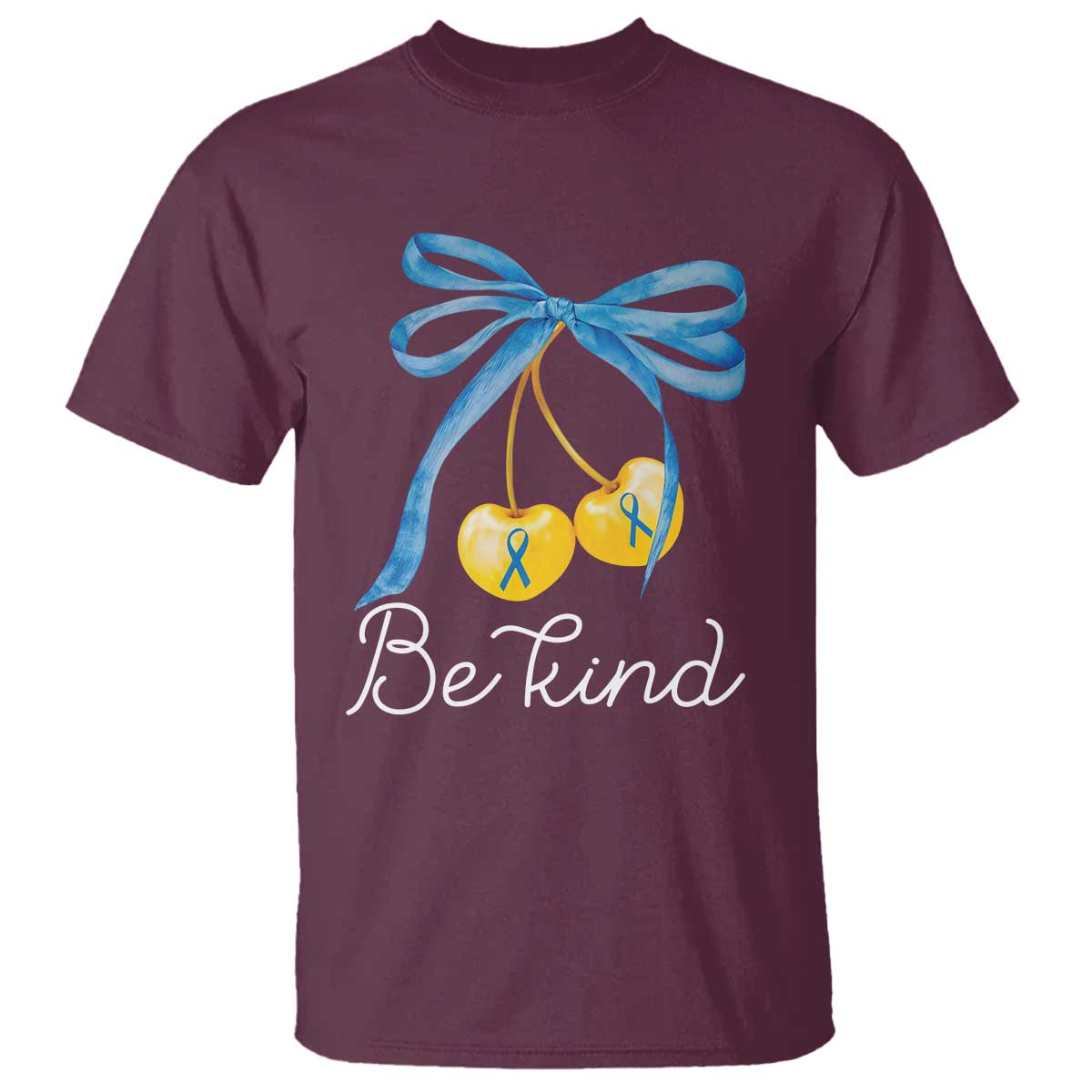 world-down-syndrome-day-t-shirt-blue-yellow-cherry-bow-coquette-be-kind