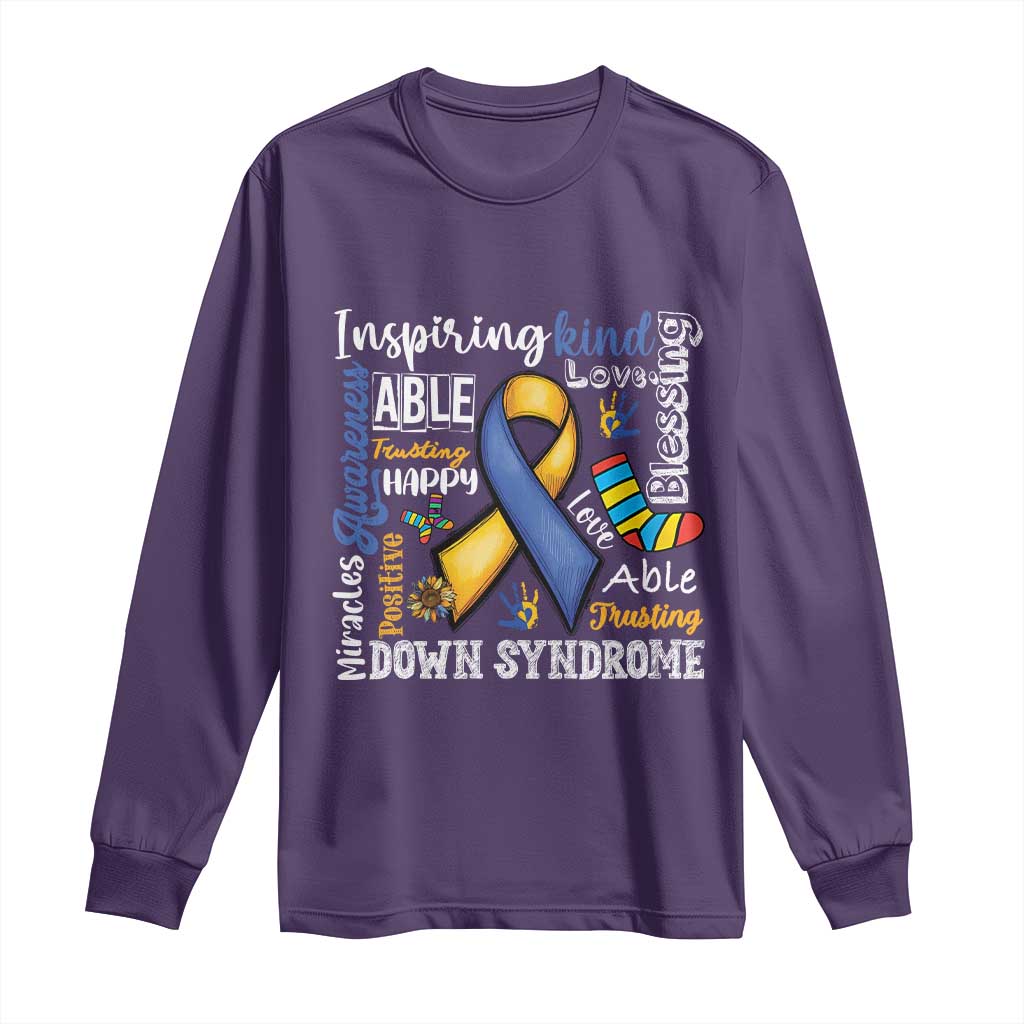 Down Syndrome Support Long Sleeve Shirt Rock Your Socks Different Not Less