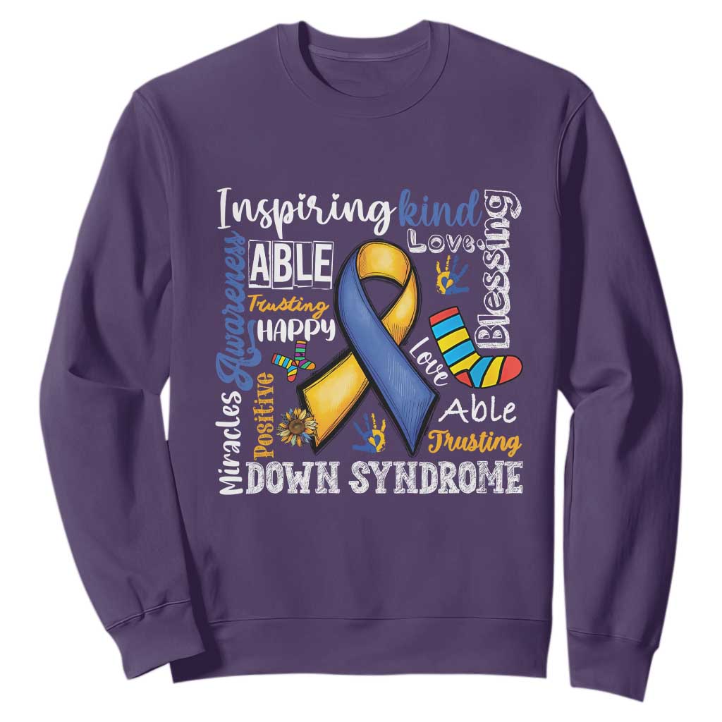Down Syndrome Support Sweatshirt Rock Your Socks Different Not Less