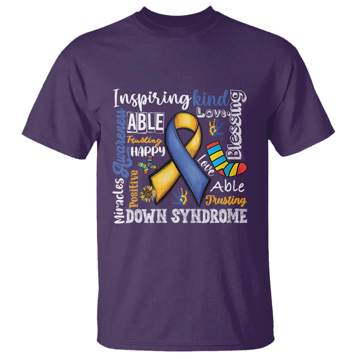 Down Syndrome Support T Shirt Rock Your Socks Different Not Less