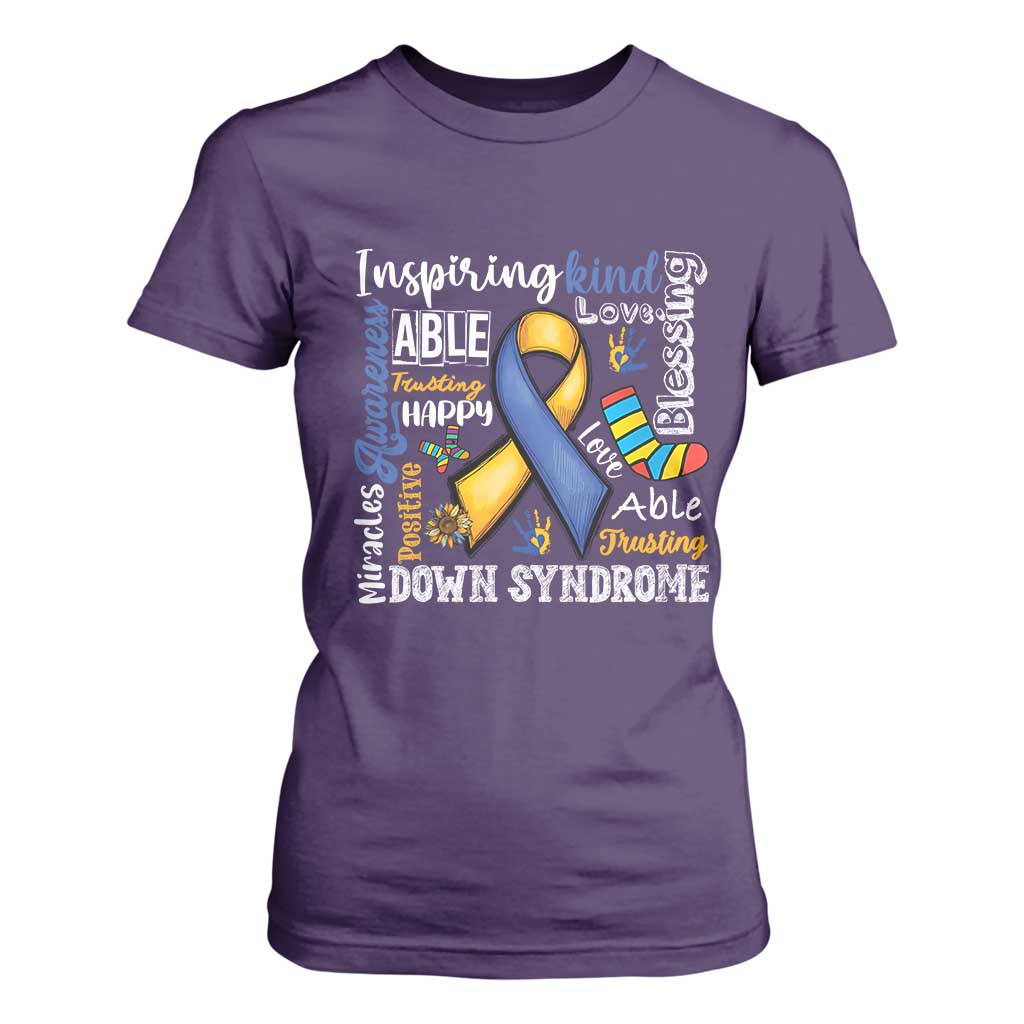 Down Syndrome Support T Shirt For Women Rock Your Socks Different Not Less
