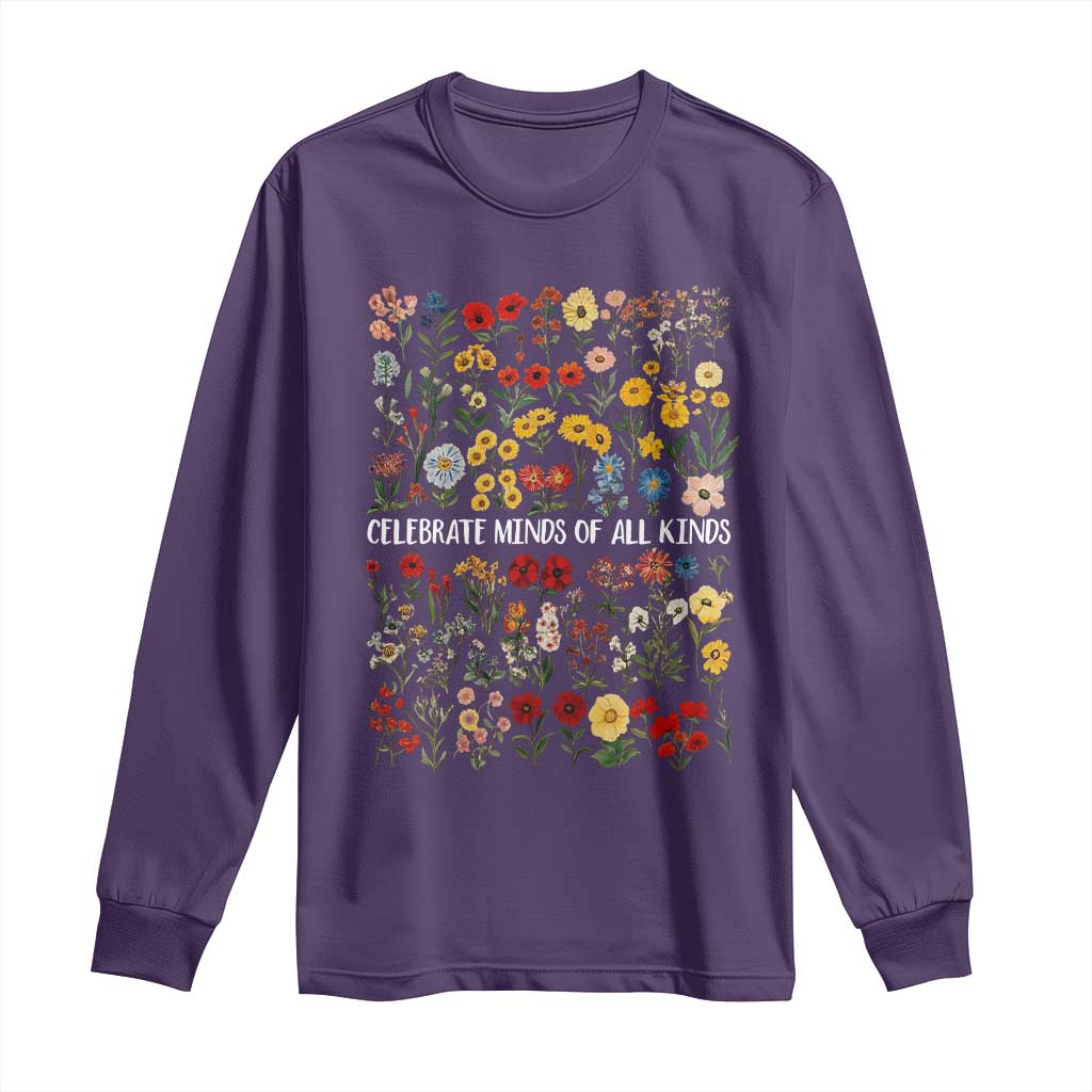 Autism Support Long Sleeve Shirt Neurodiversity Celebrate Minds of All Kinds