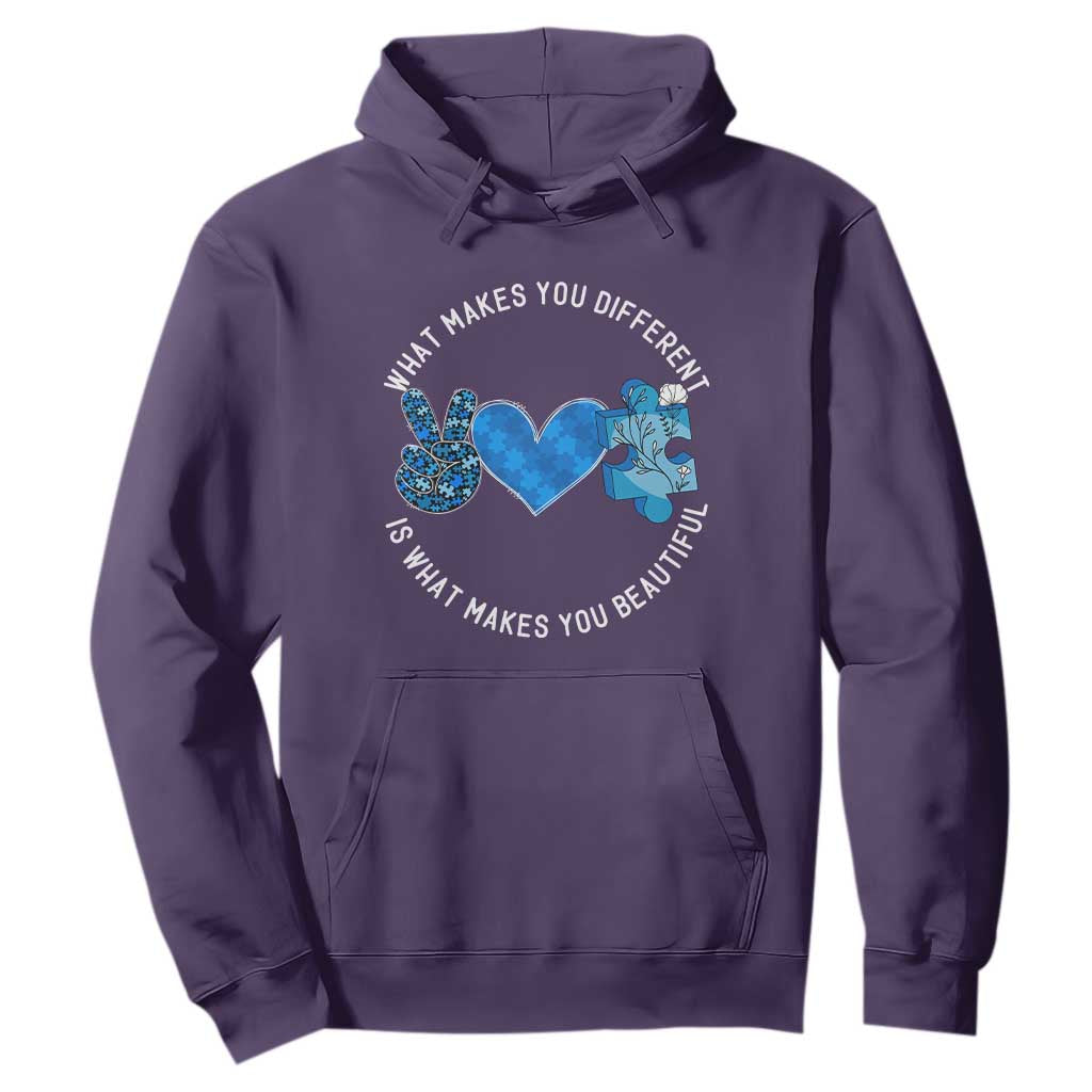 Autism Support Hoodie What Makes You Different Is What Makes You Beautiful