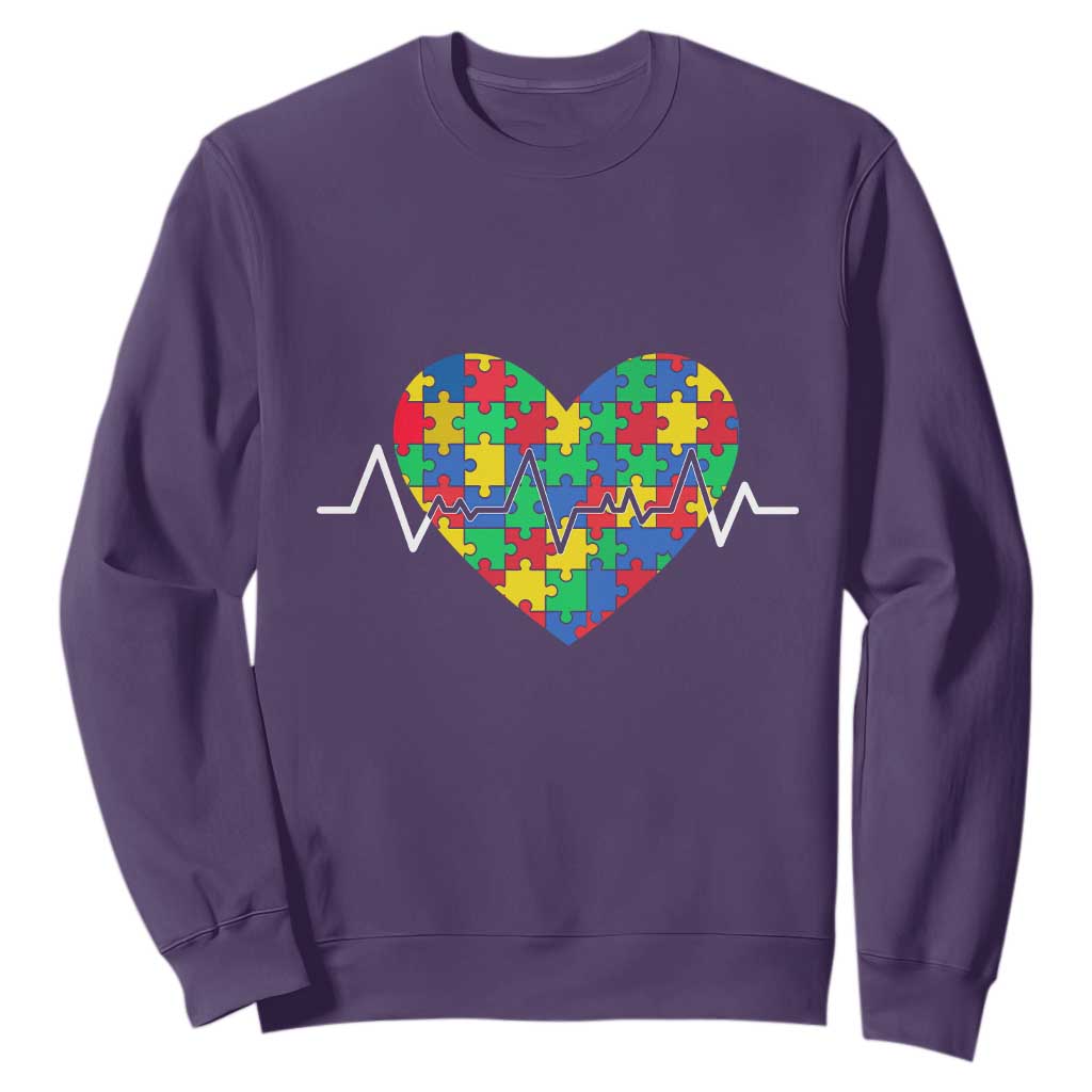Autism Support Love Heart Puzzle Acceptance Sweatshirt