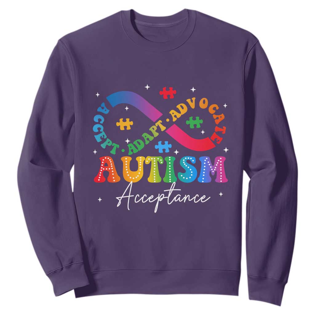 Autism Support Acceptance Sweatshirt Infinity Symbol Neurodiversity