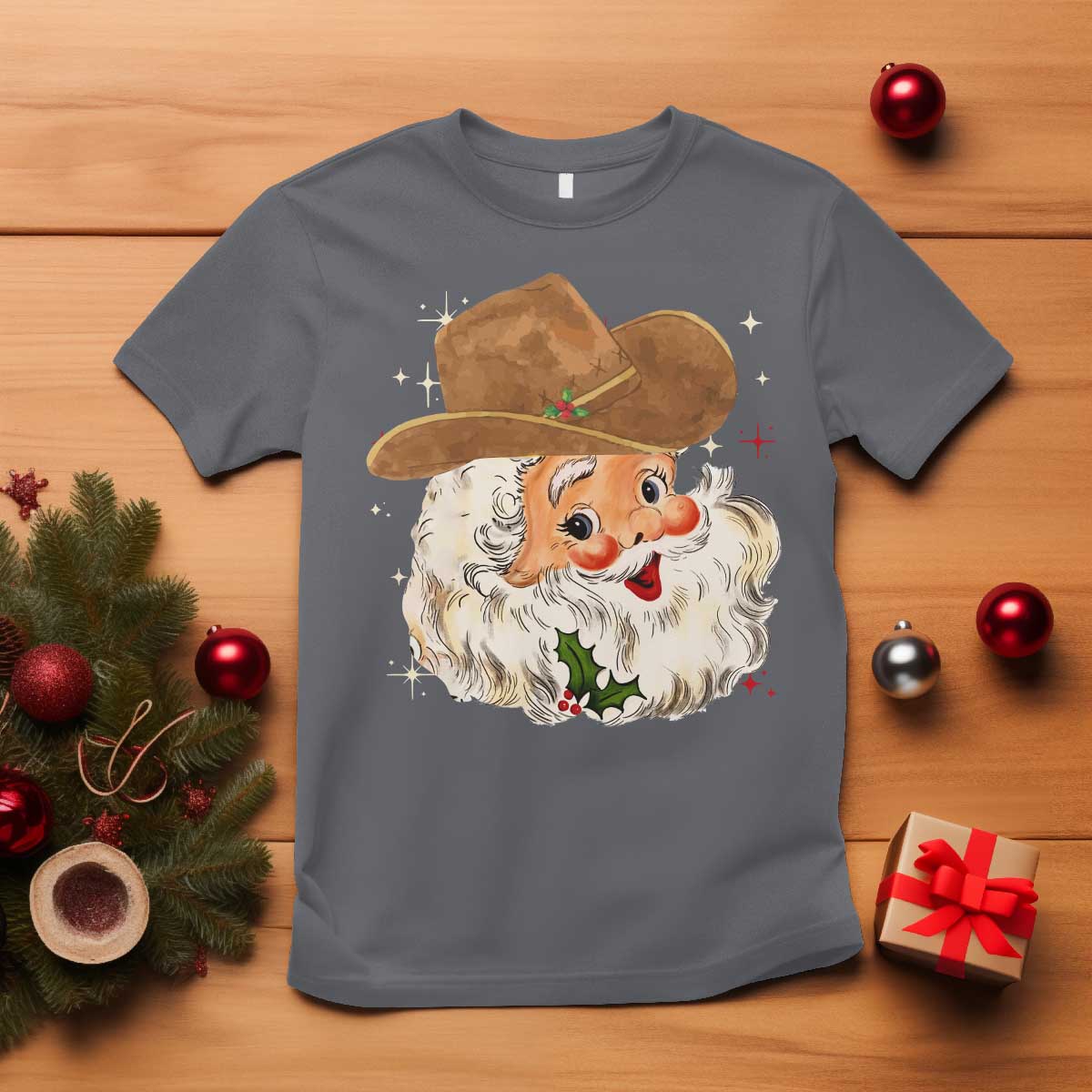 christmas-cowboy-t-shirt-santa-claus-vintage-90s-western-country-music-outfit