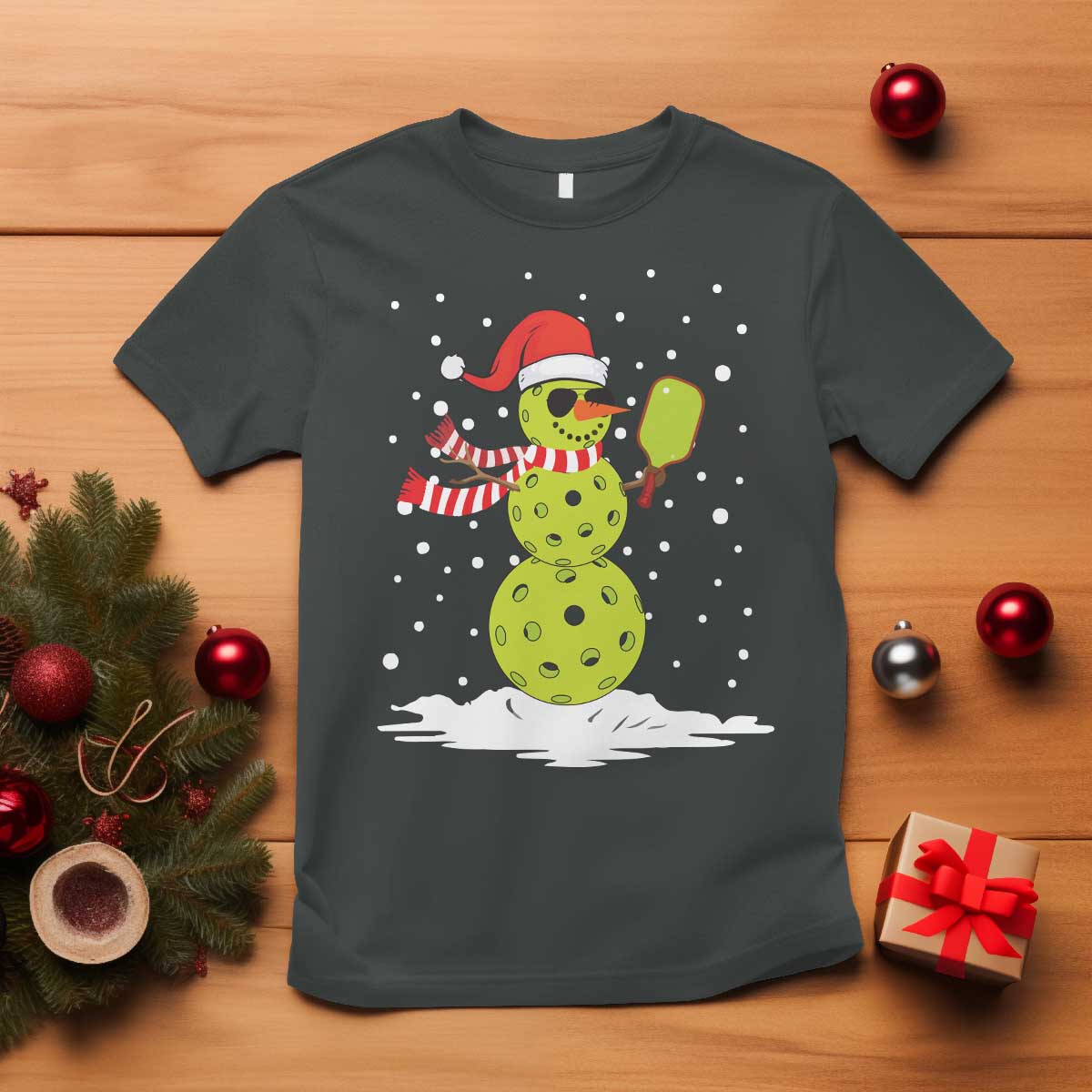 pickleball-christmas-t-shirt-santa-hat-snowman-xmas