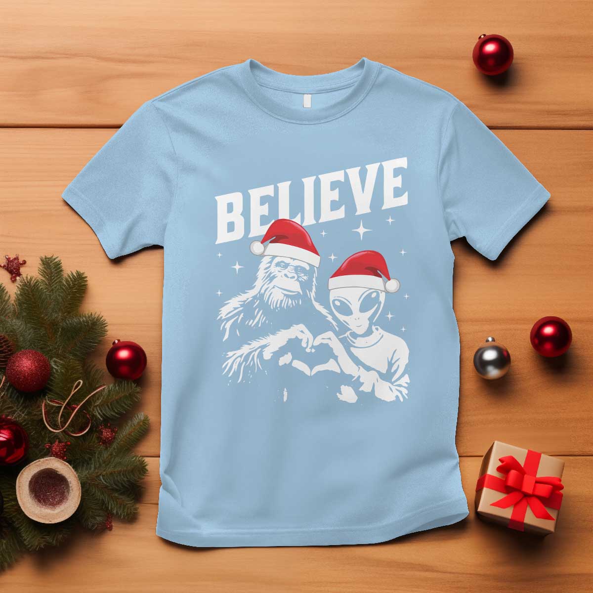 alien-and-bigfoot-christmas-t-shirt