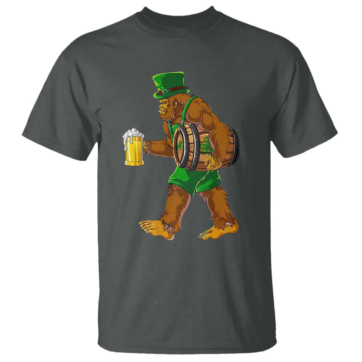 st-patricks-day-bigfoot-t-shirt-sasquatch-beer-funny-party-shamrock
