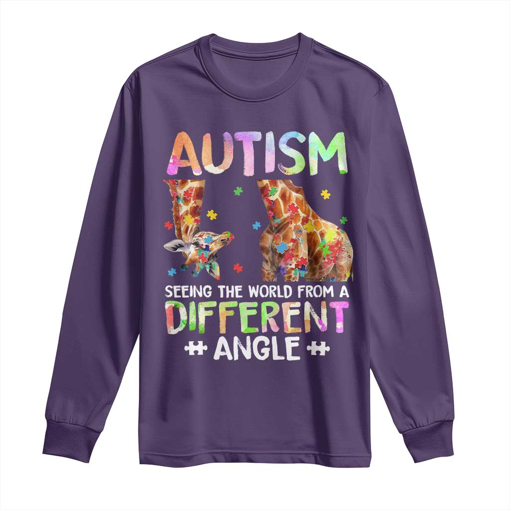 Autism Support Giraffe Long Sleeve Shirt Seeing The World Differently ASD