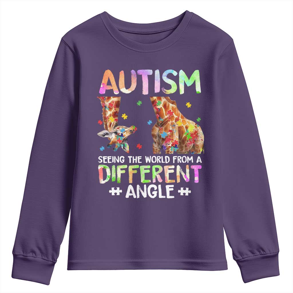 Autism Support Giraffe Youth Sweatshirt Seeing The World Differently ASD