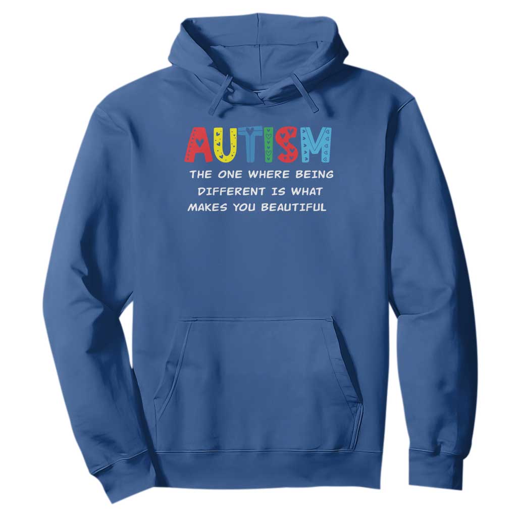 Autism Support Hoodie Different Makes You Beautiful ASD Month