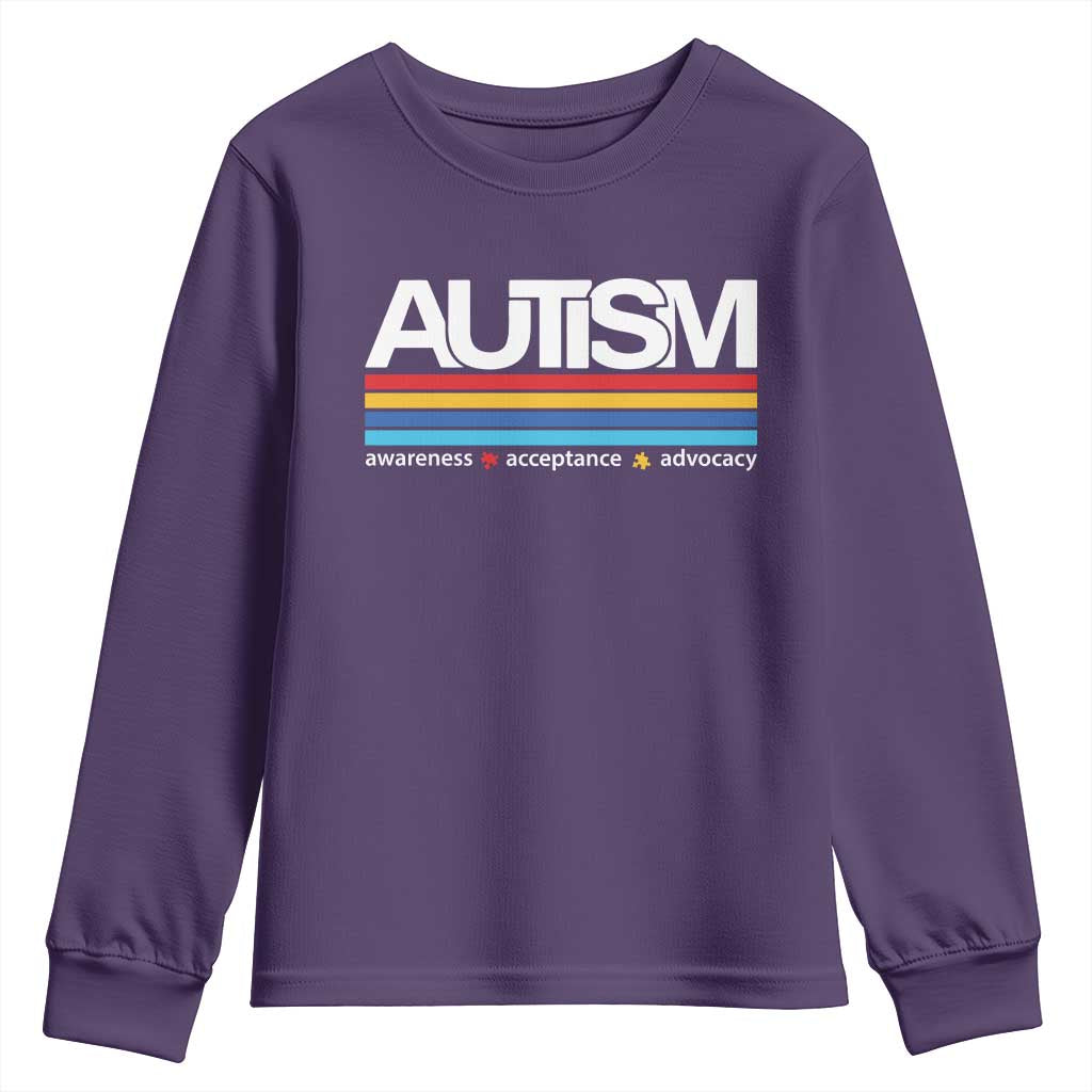 Retro Autism Support Acceptance Youth Sweatshirt