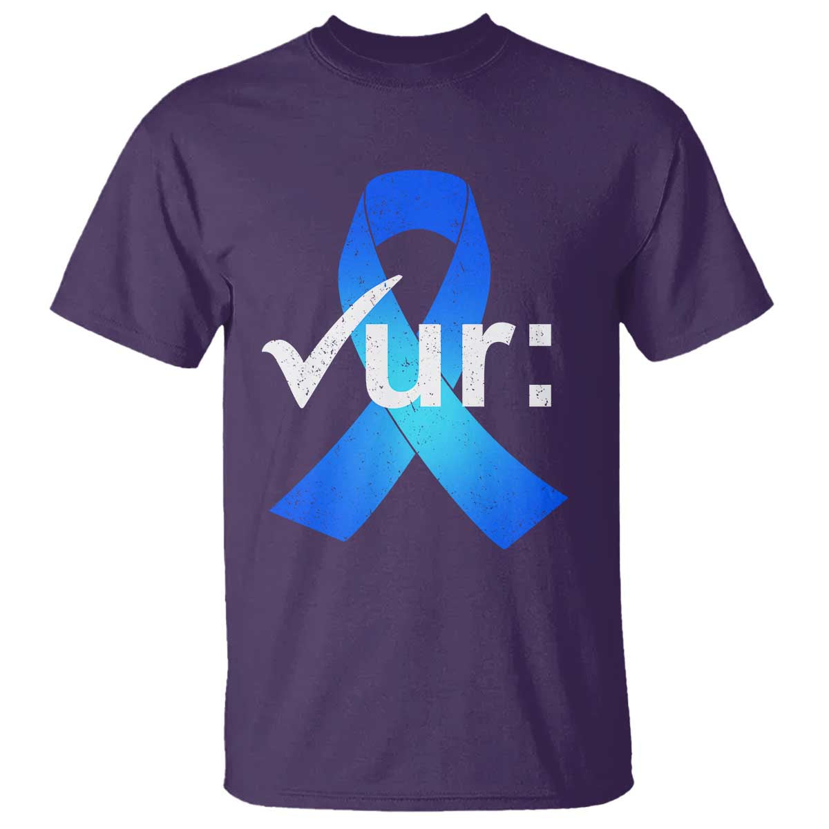 Colon Cancer Support T Shirt Blue Ribbon Colonoscopy Colorectal