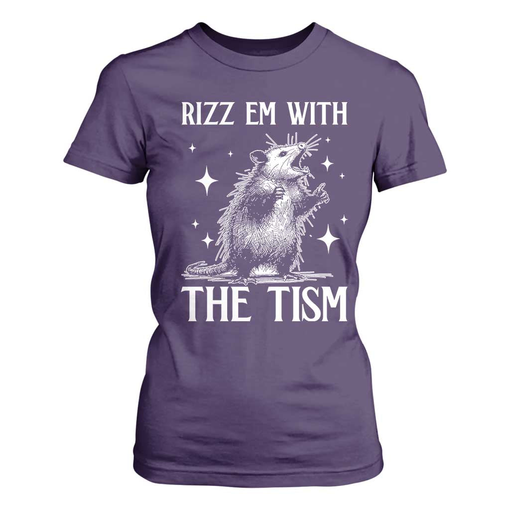 Funny Autism Opossum T Shirt For Women Rizz Em With The Tism Meme Autistic ASD
