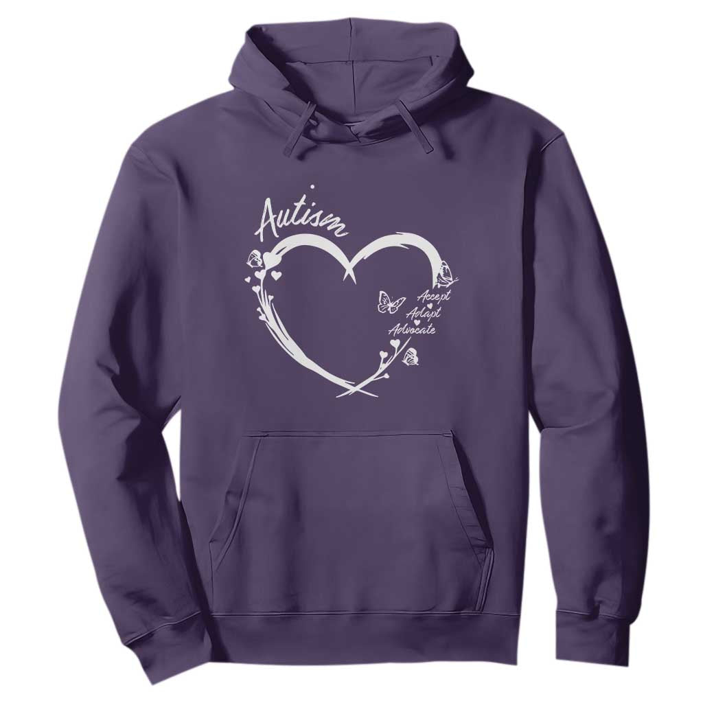 Autism Support Adaptation Hoodie Accept Adapt Advocate Love Heart