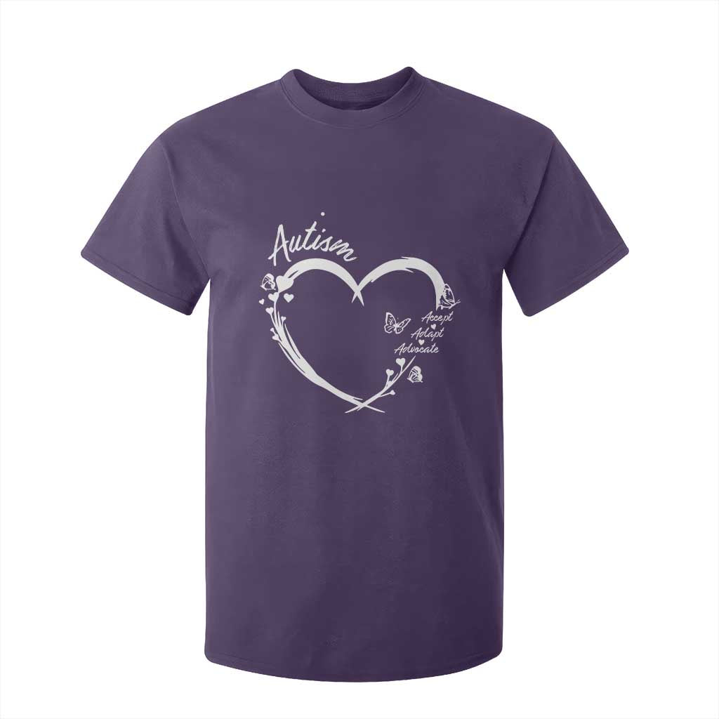 Autism Support Adaptation T Shirt For Kid Accept Adapt Advocate Love Heart