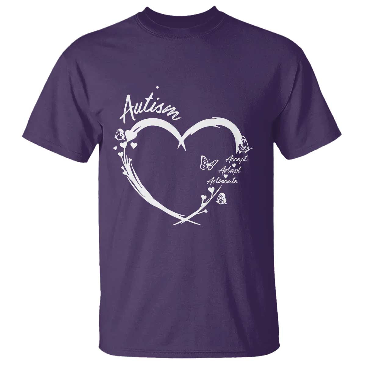 Autism Support Adaptation T Shirt Accept Adapt Advocate Love Heart