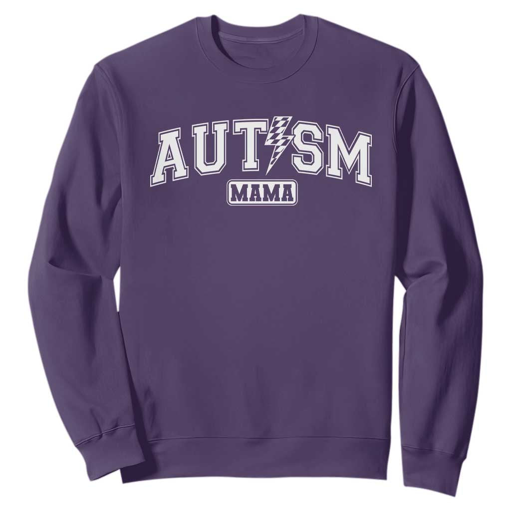 Autism Mama Lightning Bolt Checkered Sweatshirt Autistic Mom Blessed
