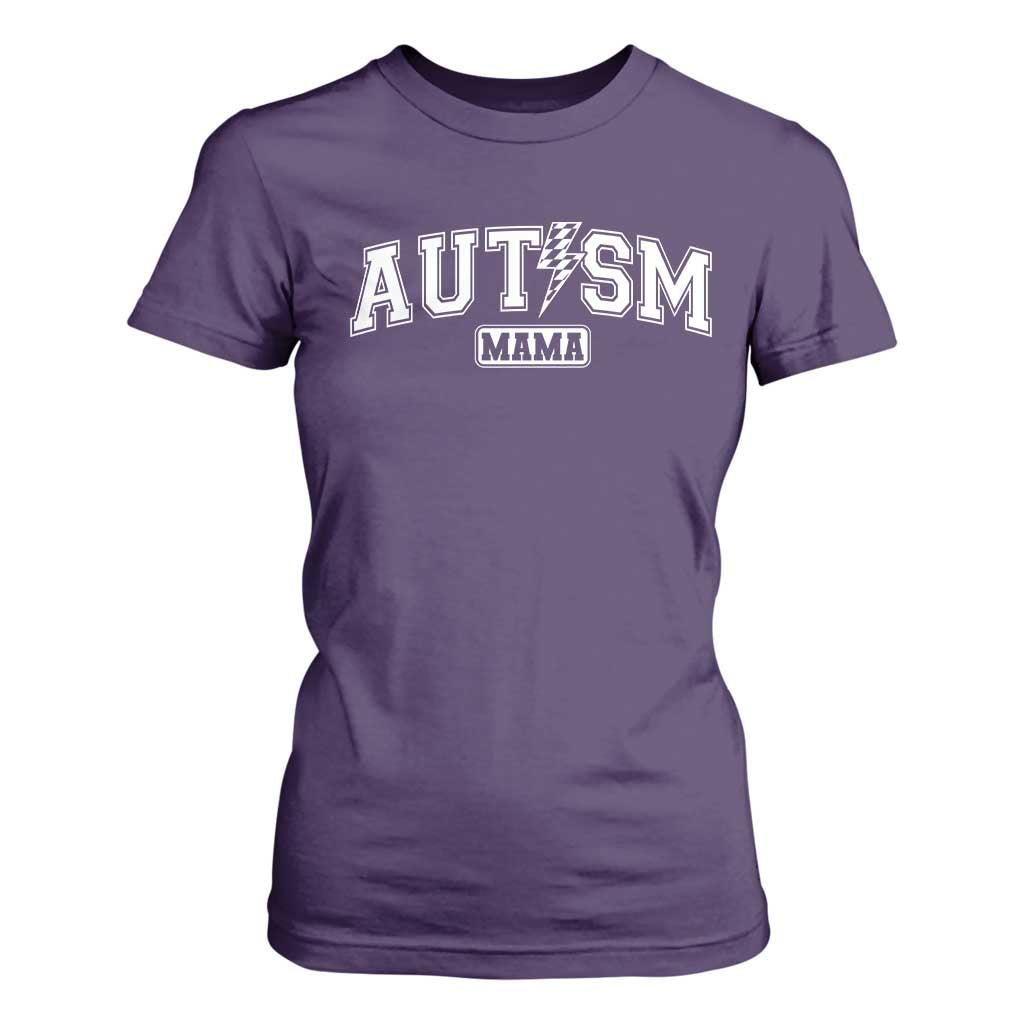 Autism Mama Lightning Bolt Checkered T Shirt For Women Autistic Mom Blessed