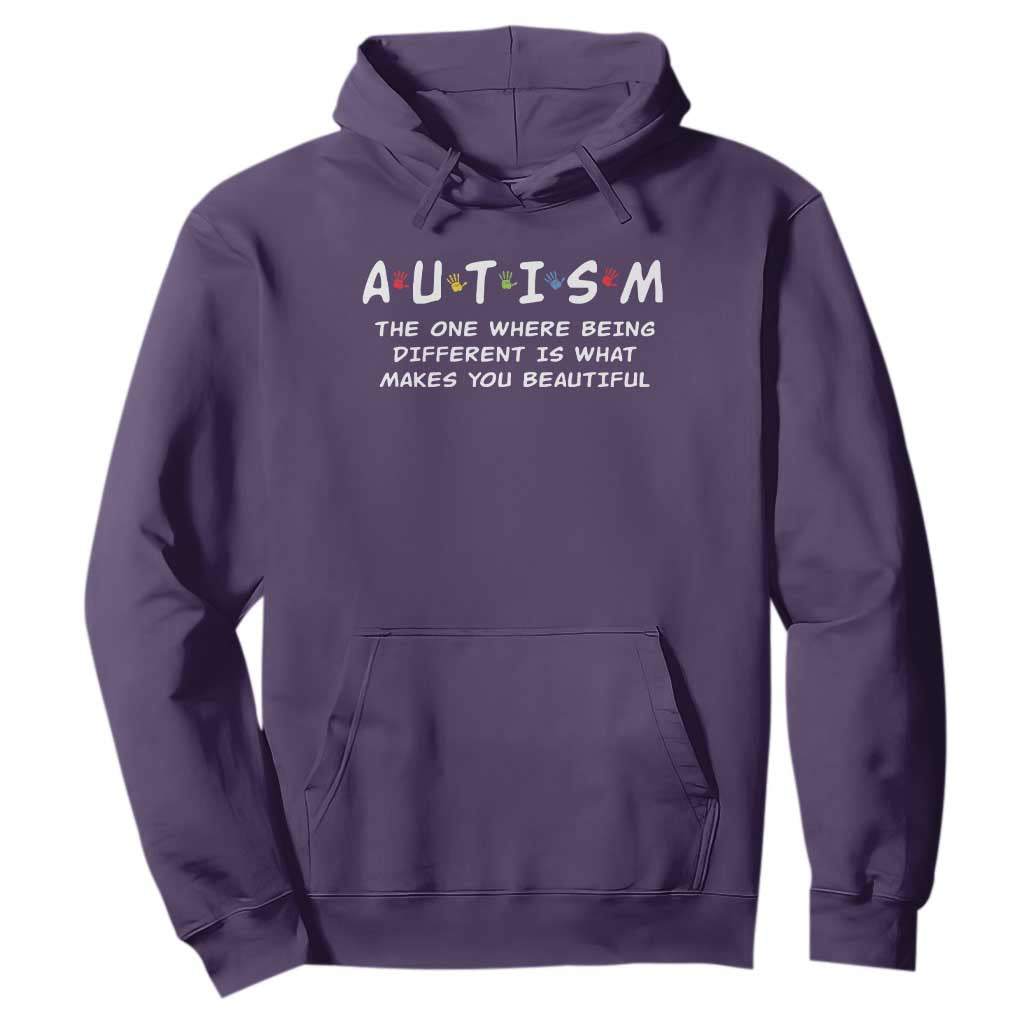 Friends Autism Hoodie The One Where Being Different is What Makes You Beautiful