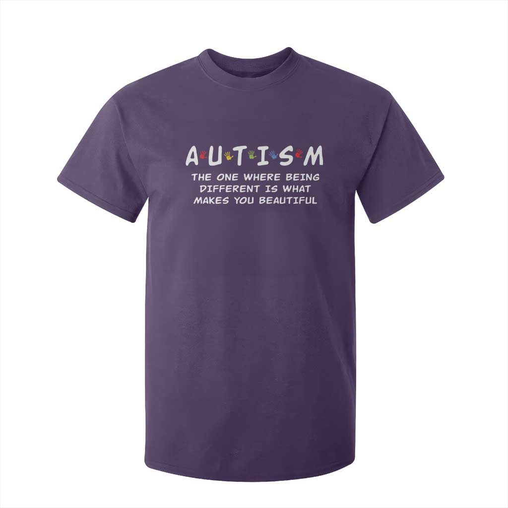 Friends Autism T Shirt For Kid The One Where Being Different is What Makes You Beautiful