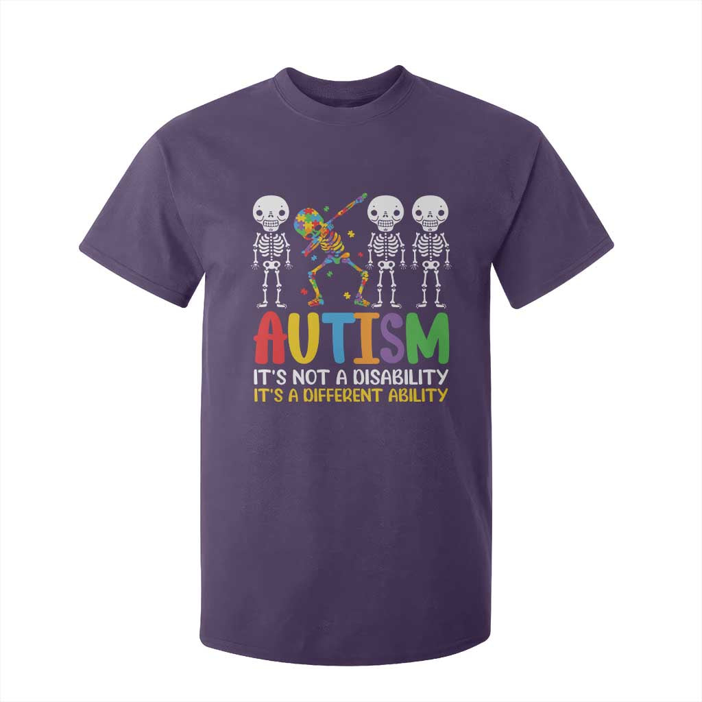 Autism Support T Shirt For Kid Skeleton Dabbing Autistic Kids