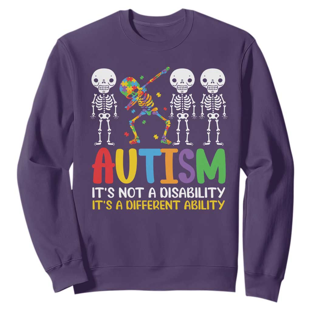 Autism Support Sweatshirt Skeleton Dabbing Autistic Kids
